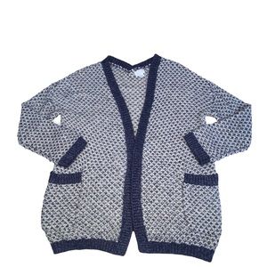 Caslon Navy & Cream Open Cardigan Sweater - Women’s Small Petite